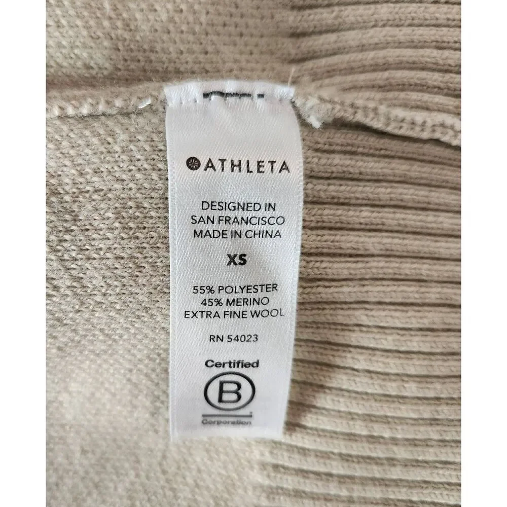 Athleta Jacquard Crew Sweater Frosted Floral Cream Size XS - Picture 7 of 7